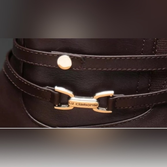 Liz Claiborne Riding Boots women size 5 wide coffee bean color leather NWT - Picture 2 of 8